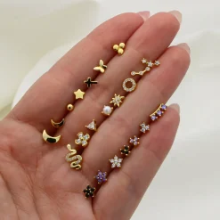 Piercing Estrella Plata Dorada