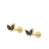 Piercing Flea Black Plata Dorada