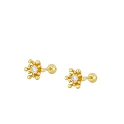 Piercing Florita Plata Dorada