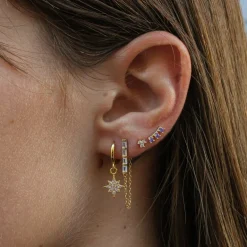 Piercing Vela Circonita Plata Dorada