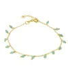 Pulsera Acra Amazonitas Plata Dorada