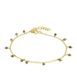 Pulsera Acra Pirita Plata Dorada