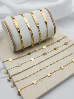 Pulsera Bolitas Oro Bicolor 18K