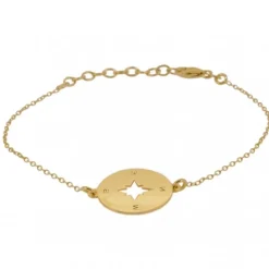 Pulsera Brújula Plata Dorada