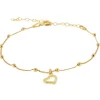 Pulsera Corazón Bolas Plata Dorada