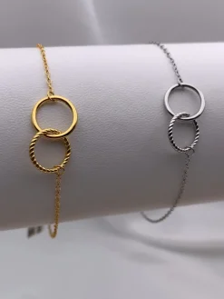 Pulsera Círculos Plata Dorada
