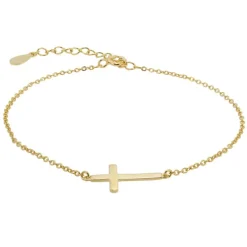 Pulsera Cruz Plata Dorada