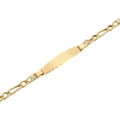 Pulsera Esclava Fantasía Circonitas Oro 18K (Placa 29×6,8mm)