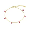 Pulsera Lima Fucsia Plata Dorada
