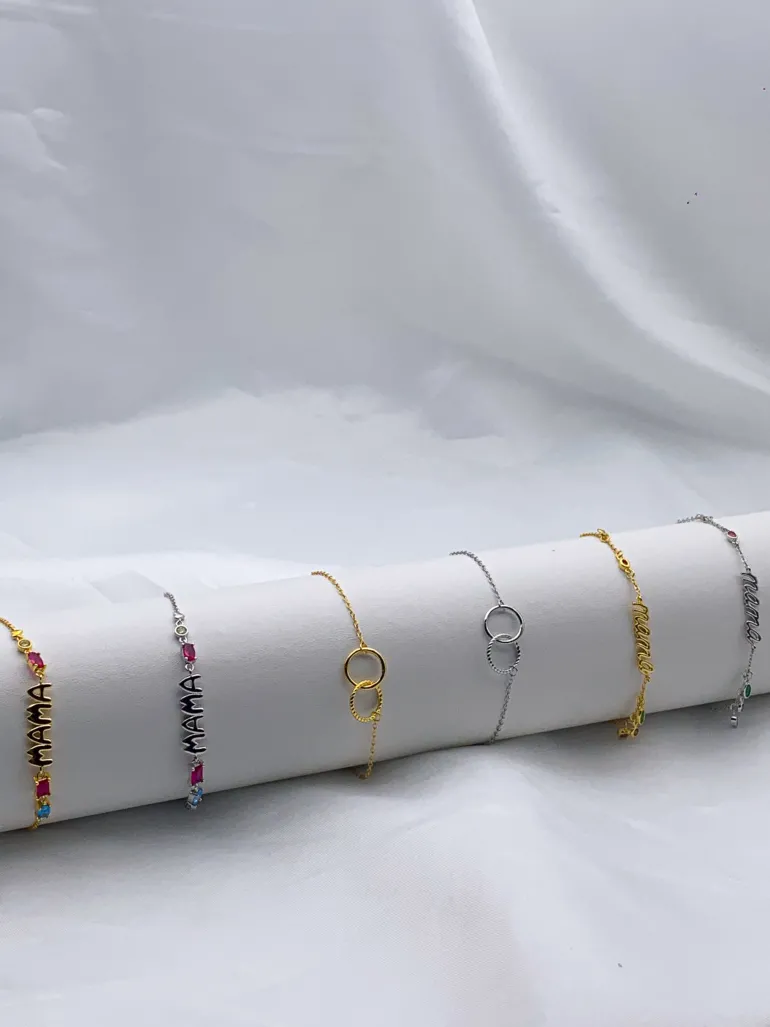 Pulsera Mama Colores Plata Dorada