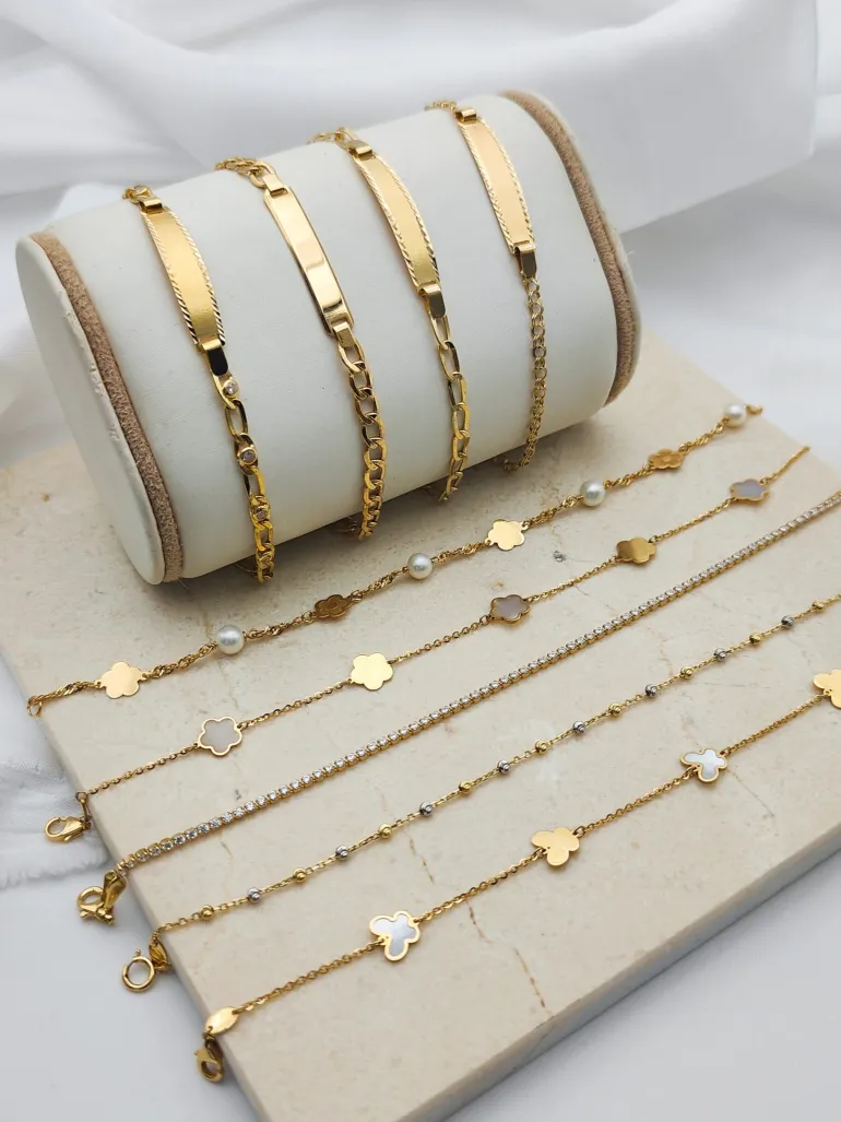 Pulsera Mariposas Nácar Oro 18K
