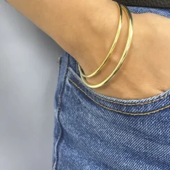 Pulsera Rigid 2mm Plata Dorada