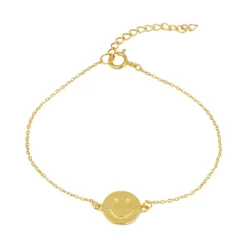 Pulsera Smiley Plata Dorada