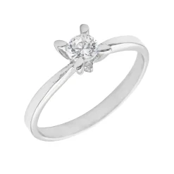 Solitario Luar 4mm Oro Blanco 18K