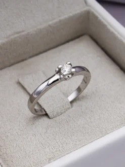 Solitario Olivia Diamante 0,10ct G-VS Oro Blanco 18K