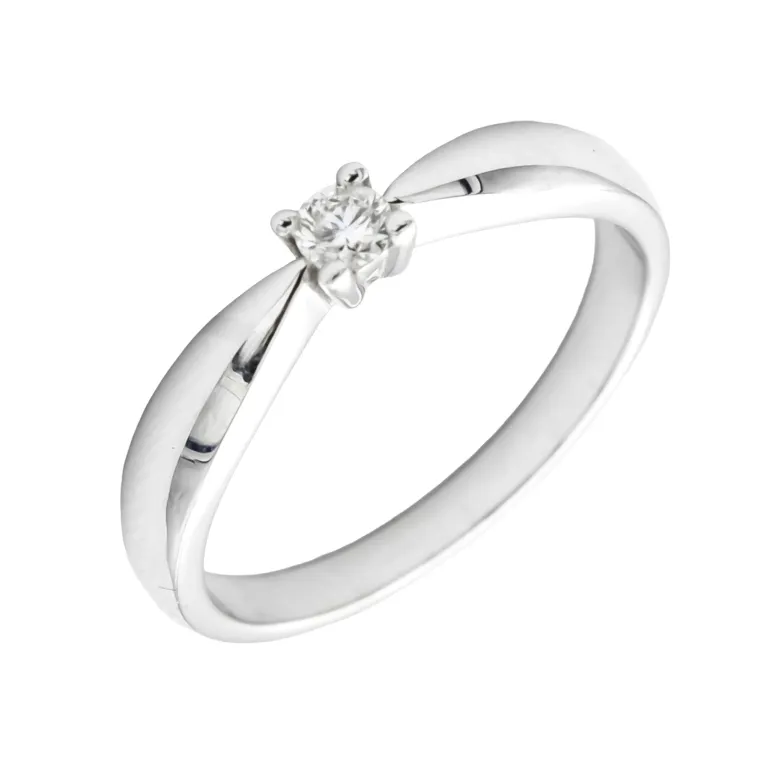 Solitario River Diamante 0,10ct Oro Blanco 18K