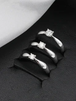 Solitario River Diamante 0,10ct Oro Blanco 18K