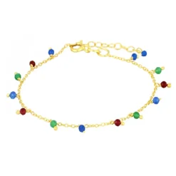 Tobillera Acra Multicolor Plata Dorada