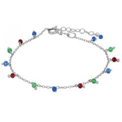 Tobillera Acra Multicolor Plata