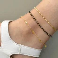 Tobillera Mini Stars Plata Dorada