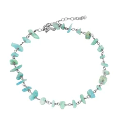 Tobillera Myra Amazonita Plata